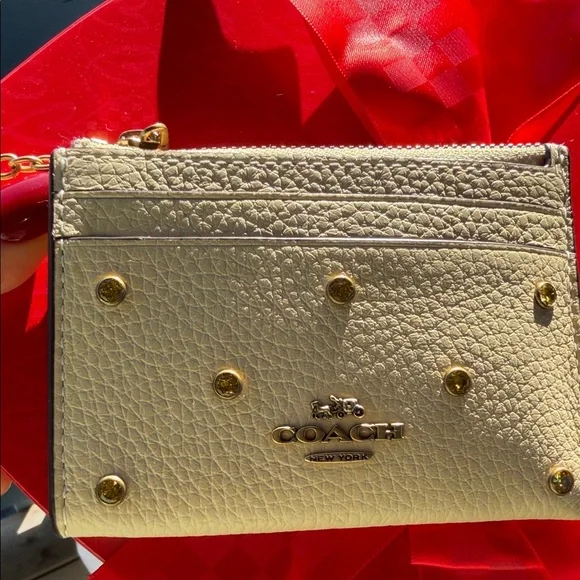 Coach Gold Studded Wristlet - Picture 1 of 8